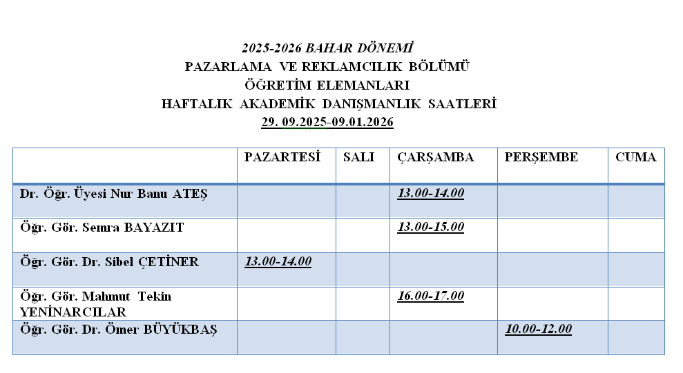 Akademik Danışmanlık 